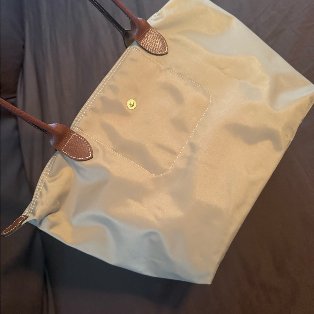 Longchamp La Pliage Medium Tan and Brown Tote Bag - Picture 8 of 16